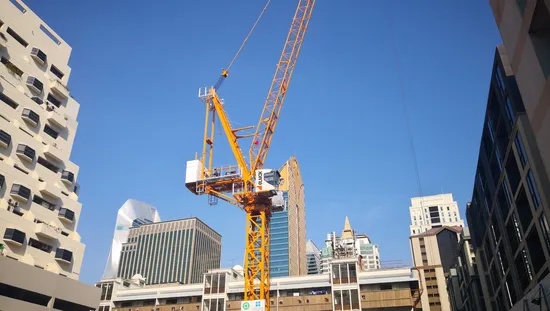 Grue à tour relevable de 8 tonnes avec flèche 50 m pour Eml5020